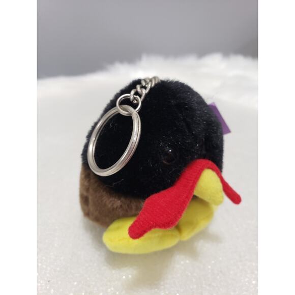 KEYCHAIN Vintage 1998 Plush Puffkins Strut Turkey Thanksgiving Keyring 90s y2k - Picture 2 of 5